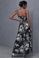 abito nero lungo con fiori | Paradiso Bohemien