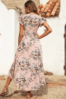 Abito Estivo Asimmetrico Boho Chic Rosa Antico | Paradiso Bohemien