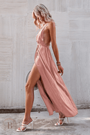 Vestito Rosa Cipria Lungo Schiena Scoperta | Paradiso Bohemien