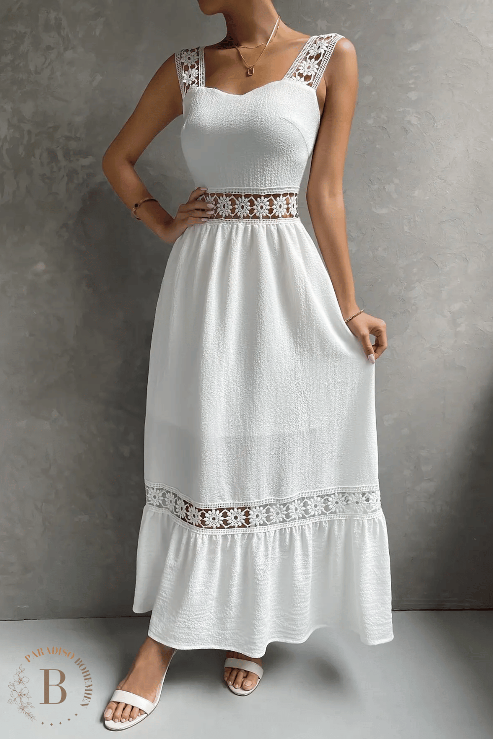 Abito Bohemien in Pizzo Bianco | Paradiso Bohemien