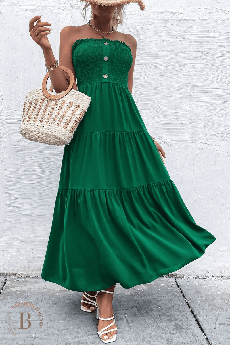 Vestito Verde Smeraldo Lungo Bohémien | Paradiso Bohemien