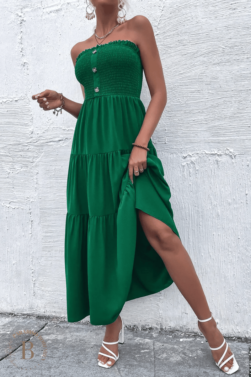 Vestito Verde Smeraldo Lungo Boho | Paradiso Bohemien