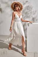 Abito Boho Bianco con Spalline Sottili | Paradiso Bohemien