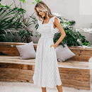 Abito Boho Bianco a Righe Neri | Paradiso Bohemien