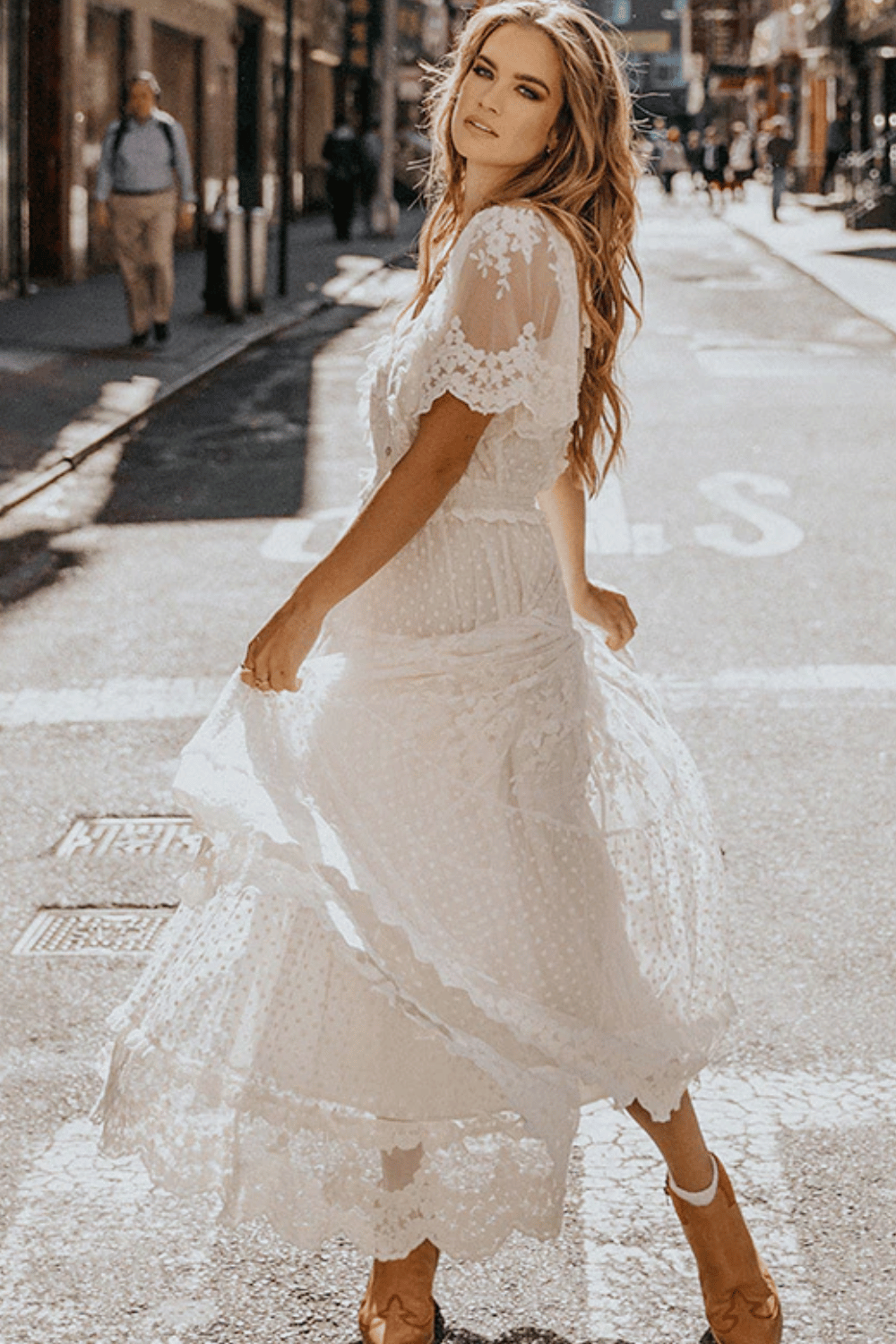 Abito Boho Bianco in Pizzo | Paradiso Bohemien