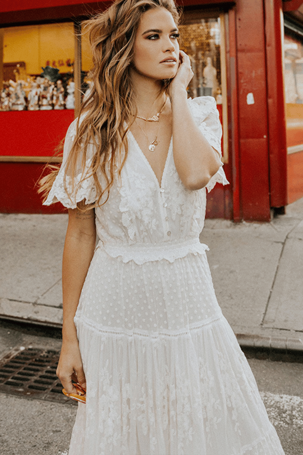 Abito Boho Bianco in Pizzo | Paradiso Bohemien