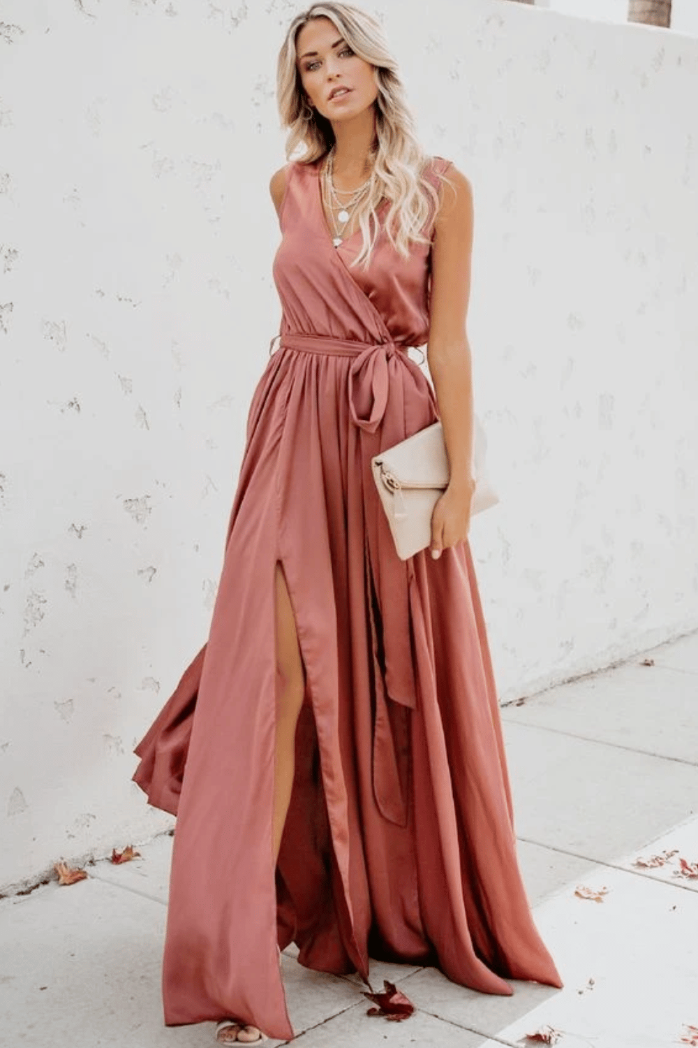 Abito Boho Chic Lungo di colore Rosa | Paradiso Bohemien