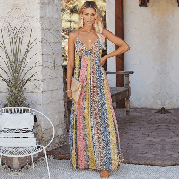 Abito da Cerimonia Colorato Boho Chic Paradiso Bohemien
