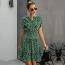 Vestito Corto a Pois Verde