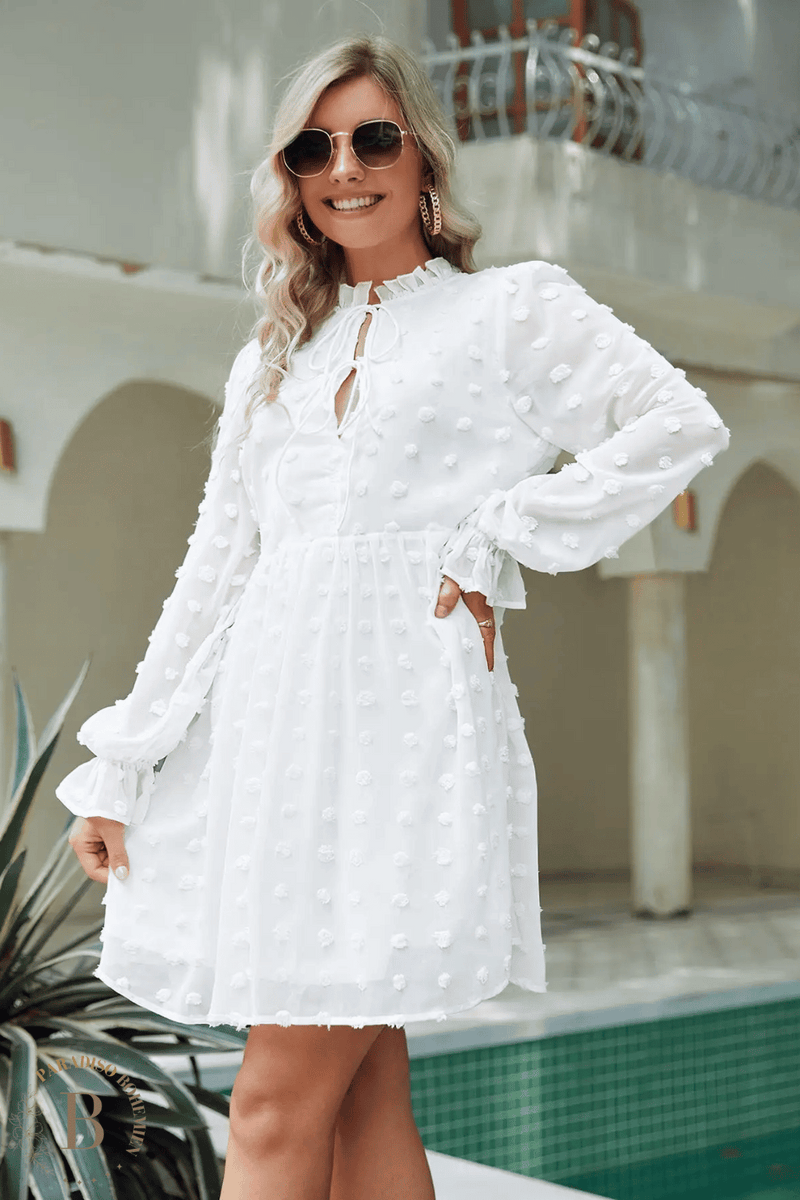 Vestito Bianco Maniche Lunghe per estate  | Paradiso Bohemien