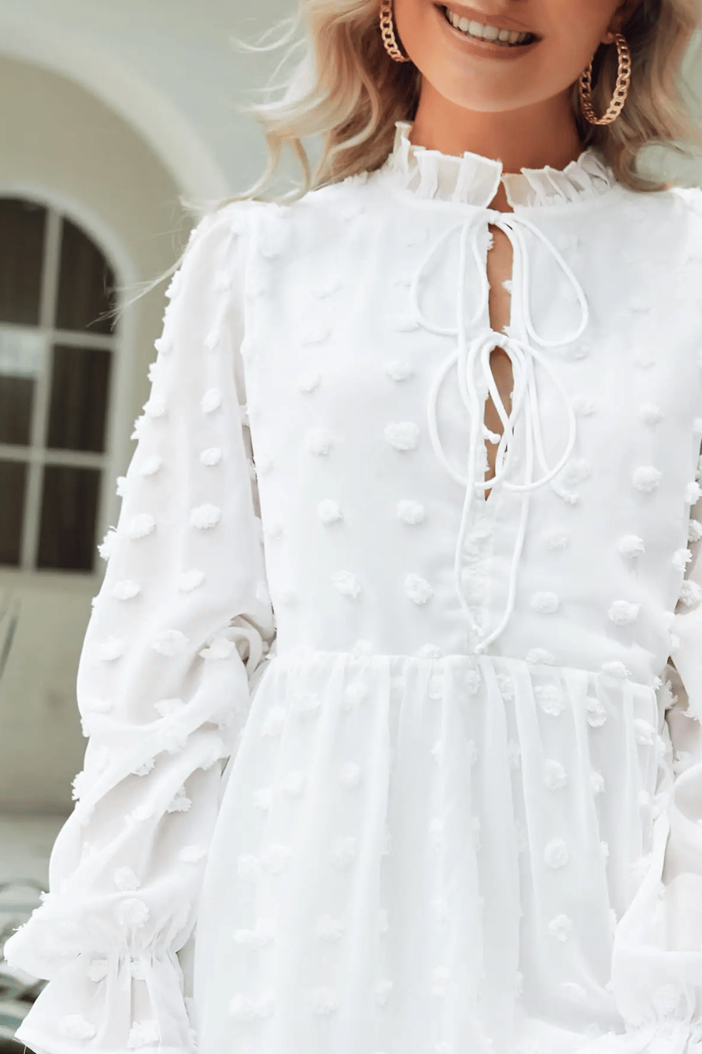 Abito Bianco a Maniche Lunghe  | Paradiso Bohemien