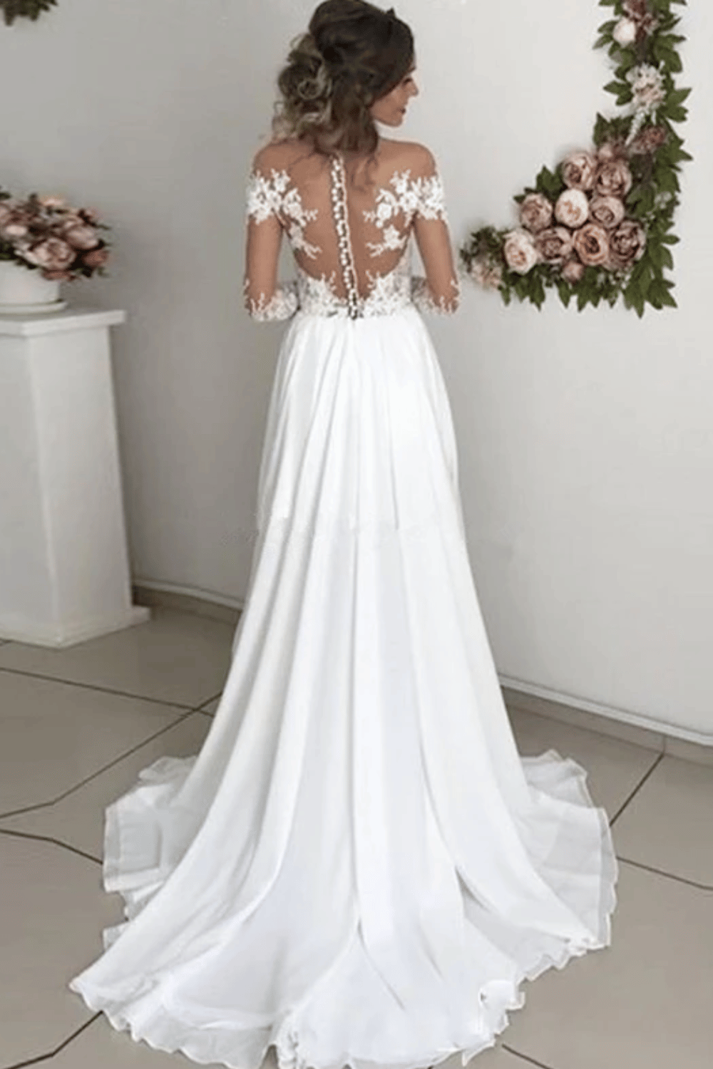 Abito da Sposa Boho Chic con Pizzo | Paradiso Bohemien