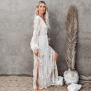 Abito da Sposa Maniche Lunghe Pizzo Hippie Chic