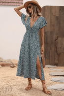 Vestito Verde con Spacco | Paradiso Bohemien