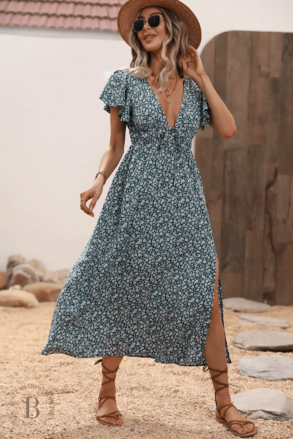 Vestito Verde con Spacco | Paradiso Bohemien