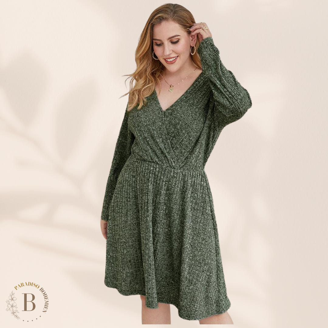 Abito in Jersey Taglie Forti Verde | Paradiso Bohemien