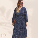 Abito Donna Taglie Forti Lungo Blu Marino | Paradiso Bohemien