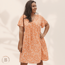 Abito Fantasia Taglie Forti Arancione | Paradiso Bohemien