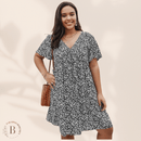 Abito Fantasia Taglie Forti Nero | Paradiso Bohemien