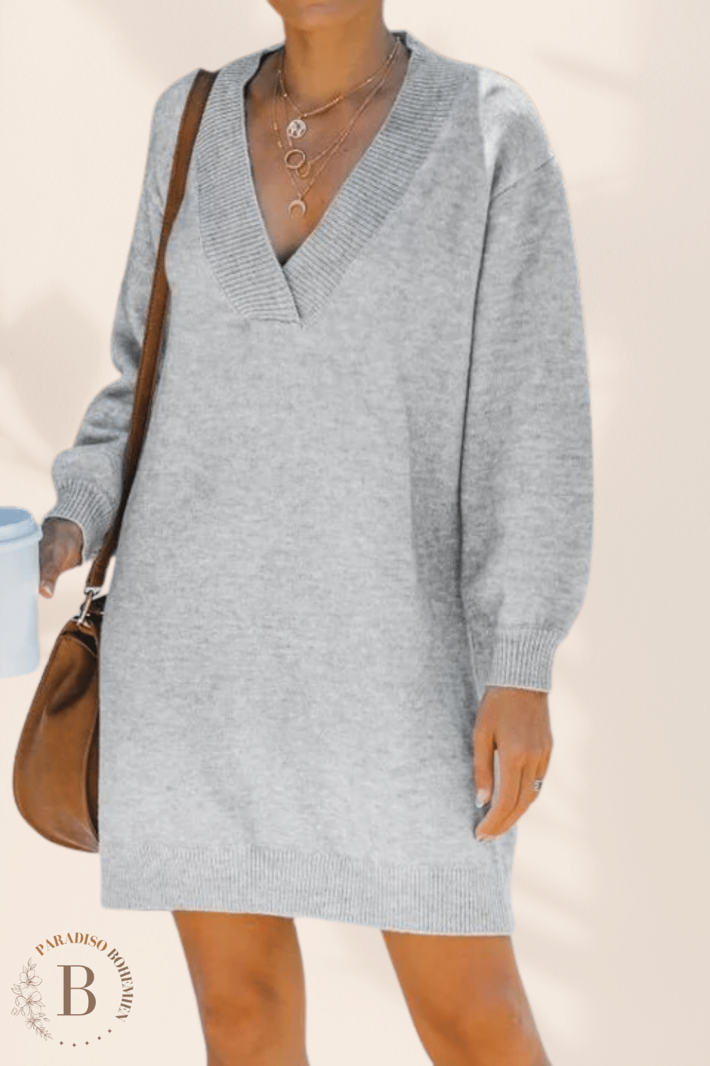 Abito Formale Maglione Grigio da Donna | Paradiso Bohemien