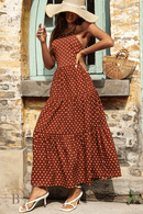 Vestito Rosso a Pois con Schiena Nuda Boho Chic | Paradiso Bohemien