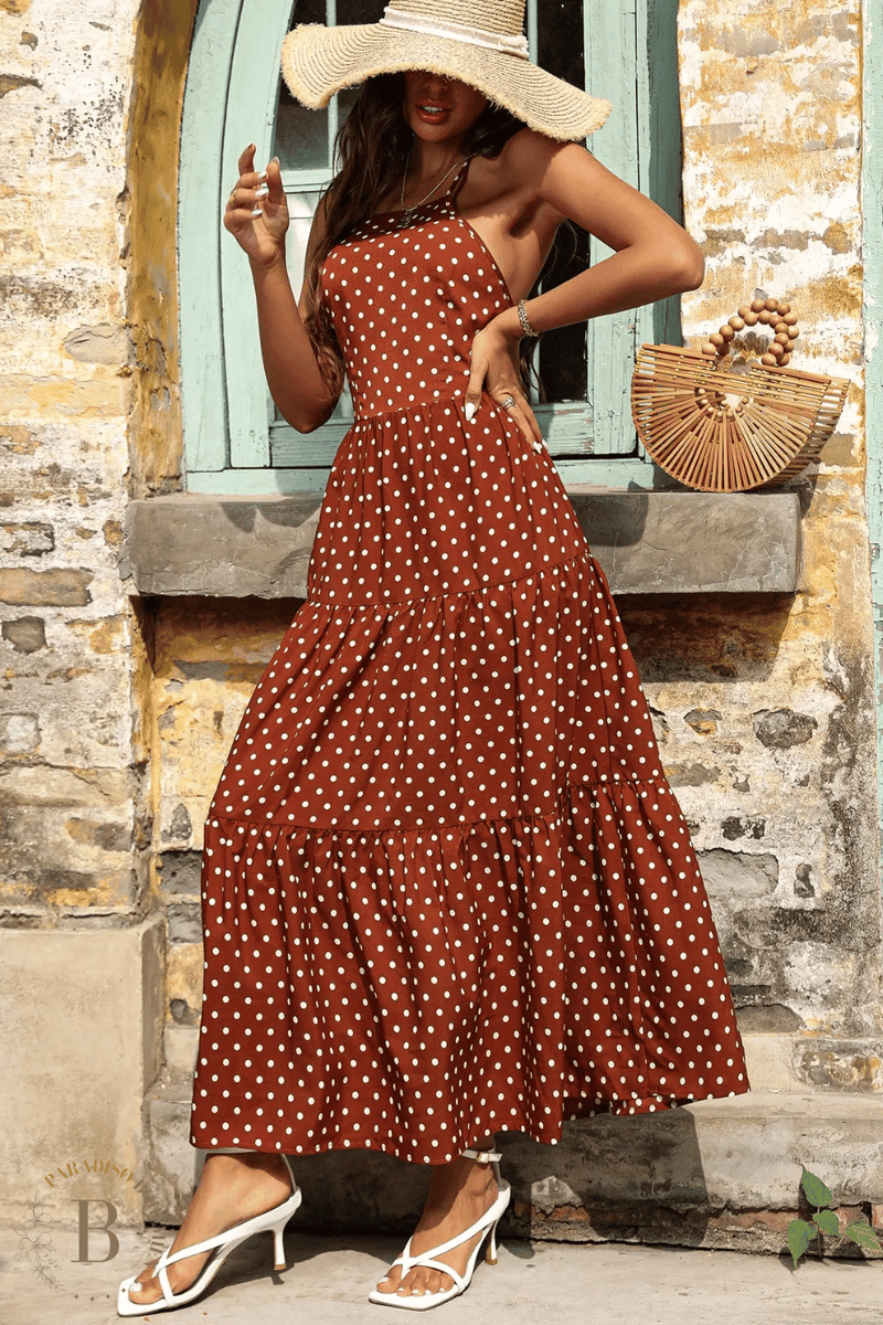 Vestito rosso 2025 a pois