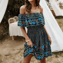 Abito Hippie da Donna con fiori blu