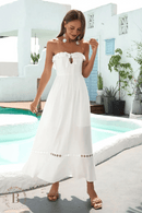 Vestito Bianco Senza Spalline Lungo | Paradiso Bohemien