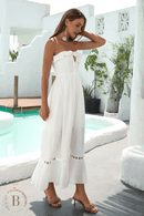 Vestito Bianco Senza Spalline Lungo | Paradiso Bohemien