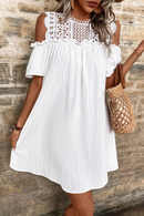 Vestito Bianco Corto con Pizzo | Paradiso Bohemien