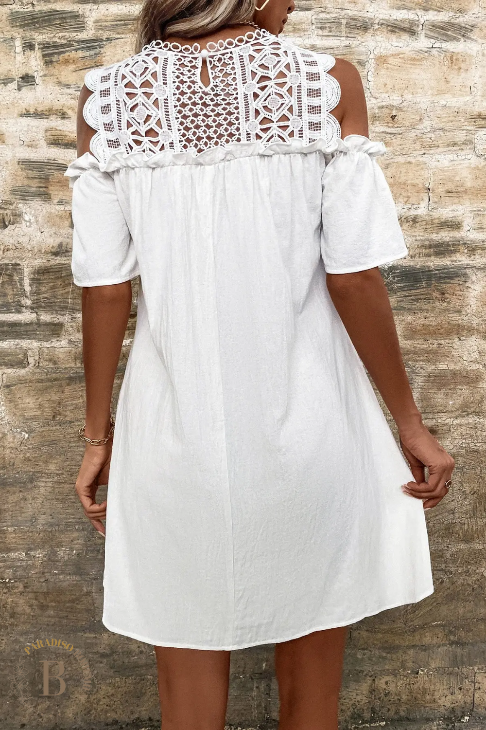 Vestito Bianco Corto con Pizzo | Paradiso Bohemien