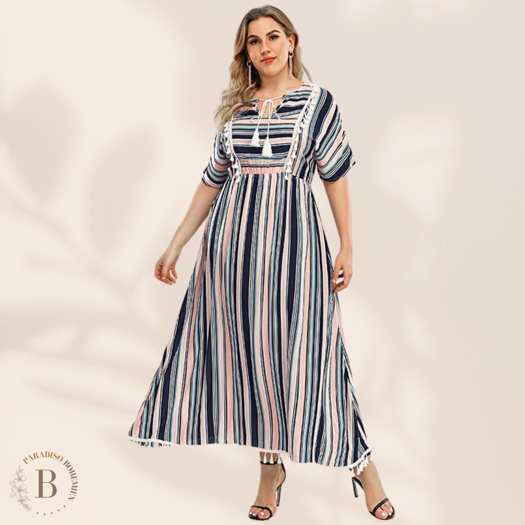 Abito a Righe donna Taglie Forti | Paradiso Bohemien
