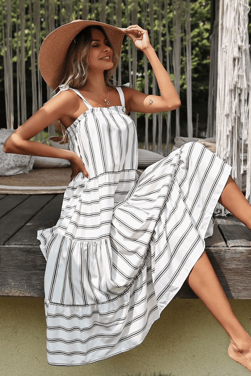 Vestito sales lungo righe