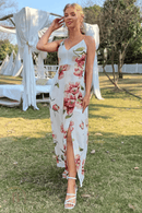Abito Lungo Bianco a Fiori | Paradiso Bohemien