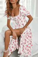 Vestito Bianco a Fiori Rossi | Paradiso Bohemien