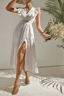 Abito Lungo Bianco Bohemien con Scollo a V | Paradiso Bohemien