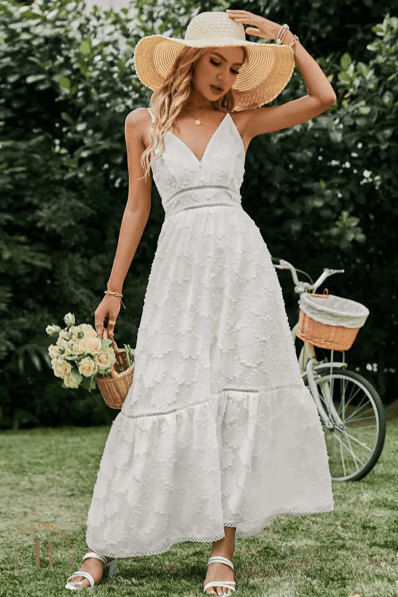 Abito Bianco Lungo Elegante | Paradiso Bohemien