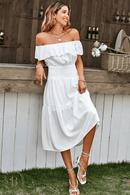 Vestito Estivo Bianco Spalle Scoperte | Paradiso Bohemien