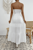 Abito Bianco Boho Senza Spalline | Paradiso Bohemien