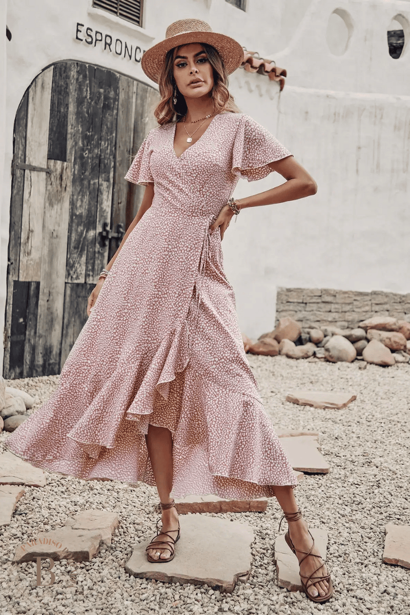 Abito lungo cipria online