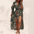 Abito Lungo Bohémien Floreale con Spacco | Paradiso Bohemien