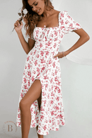 Vestito Bianco a Fiori Rossi | Paradiso Bohemien