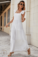 Abito Lungo Bianco Bohémien con Schiena Nuda | Paradiso Bohemien