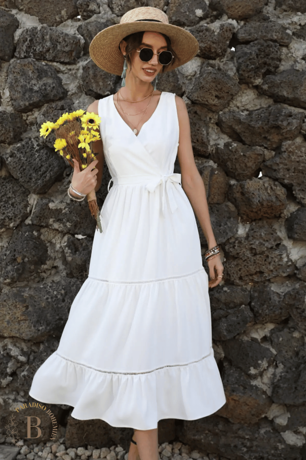 Vestito Bianco Semplice in Stile Bohémien | Paradiso Bohemien