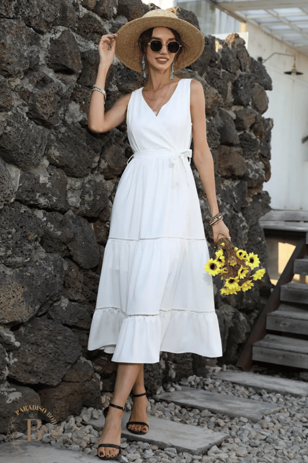 Vestito Bianco Semplice in Stile Bohémien | Paradiso Bohemien