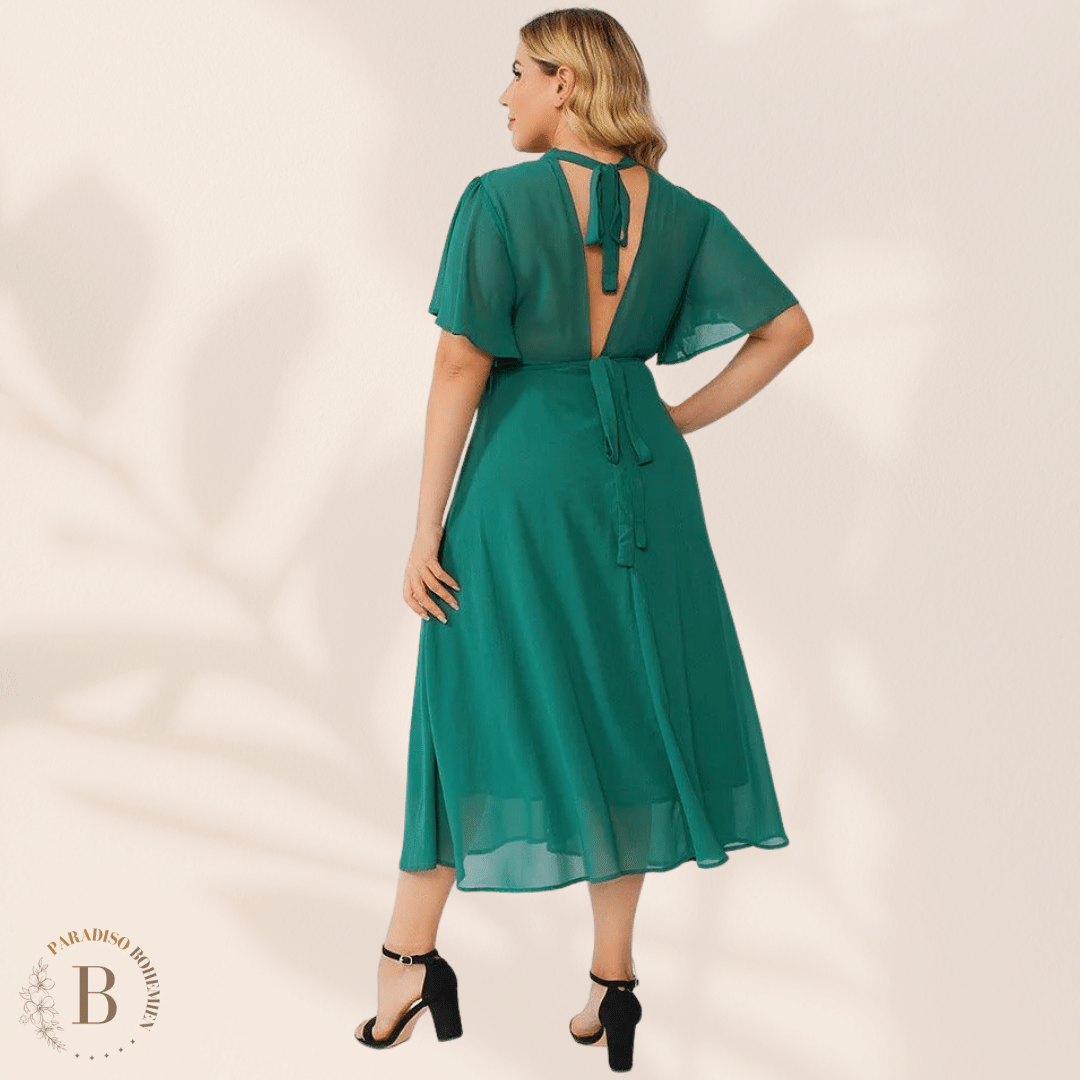 Abiito Verde Taglie Forti in stile boho  | Paradiso Bohemien