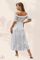 Abito Lungo Fiori Bianco | Paradiso Bohemien