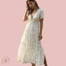 Abito Lungo Fiorato Country Bianco da Donna | Paradiso Bohemien