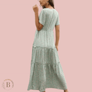 Abito Lungo Fiorato Country Verde per Estate | Paradiso Bohemien