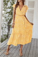 Vestito Giallo Floreale in stile Bohémien | Paradiso Bohemien